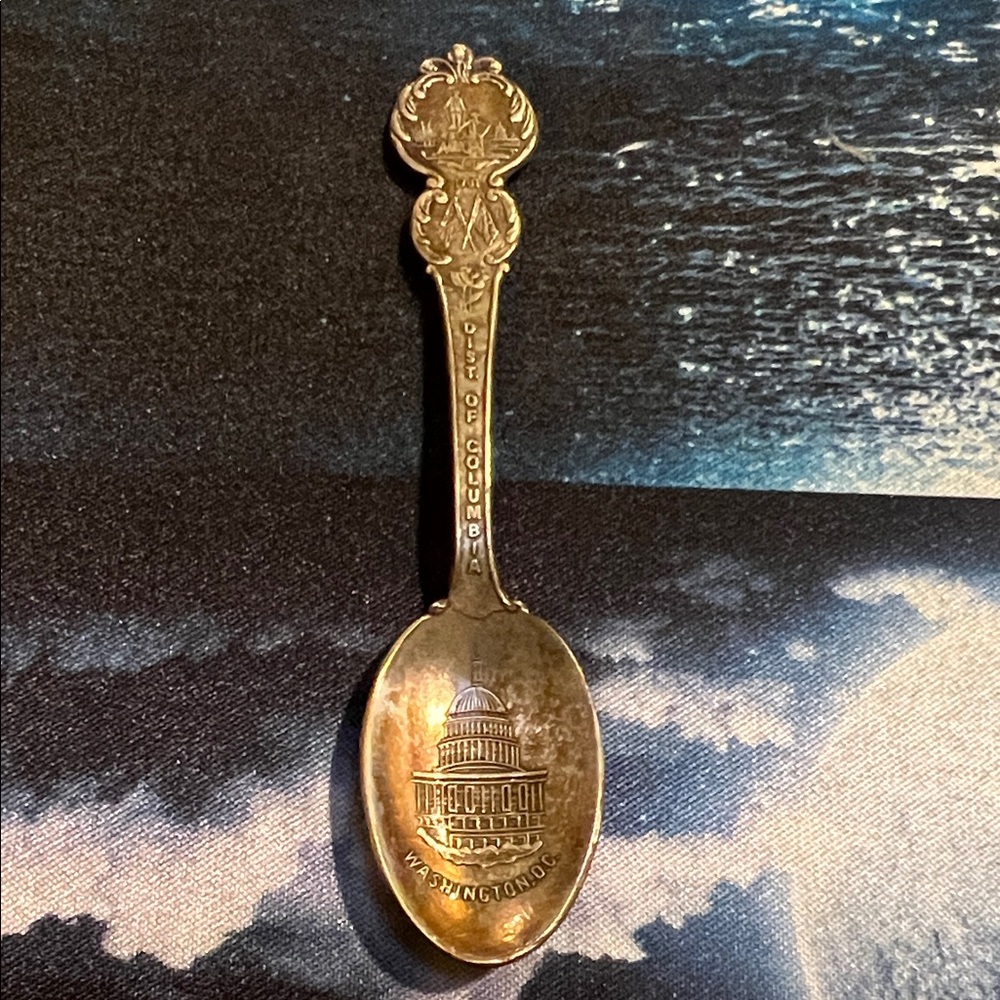 #0946+ 1791 Antique Dist Of Columbia Washington D.C. Souvenir Spoon